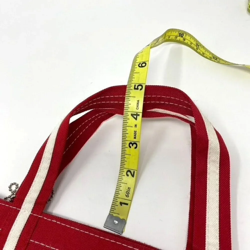 Gemline Mini Canvas Tote Red White Bag Purse